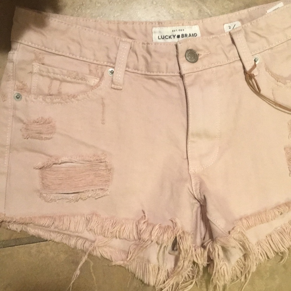 NEW! Lucky Brand Size 2 Cut Off Distressed Shorts - Picture 3 of 7